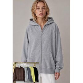 Кофта спортивна жіноча L889 l.grey р.50-56 "FLORA" недорого оптом від прямого постачальника