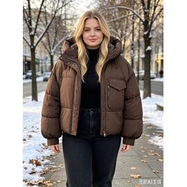 Фотография Куртка женская зимняя 7015 brown р.46-54 "Jacket" недорого оптом от прямого поставщика