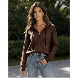 Кофта жіноча 26803 brown р.44-48 "PULSE" недорого оптом від прямого постачальника