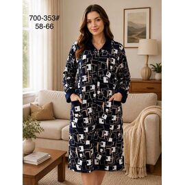 Фотография Халат женский 700-353 navy р.58-66 "Fili Wear" недорого оптом от прямого поставщика