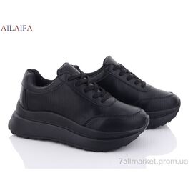 Кросівки жіночі модні Весна/осінь F63 all black піна (6 пар р.36-41) "Ailaifa" недорого оптом від прямого постачальника