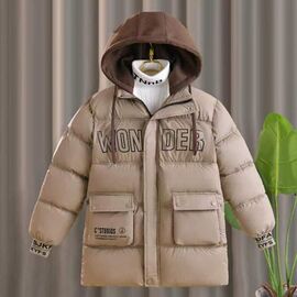 Фотография Курка детская зимняя на мальчика 527 beige р.13-16 "Flong" недорого оптом от прямого поставщика