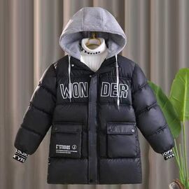 Фотография Курка детская зимняя на мальчика 527 black р.13-16 "Flong" недорого оптом от прямого поставщика