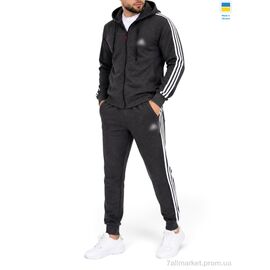 Спортивний костюм чоловічий Зима A.idas т.сірий (5 шт. р.сітка46-54) "Sport style" недорого оптом від прямого постачальника