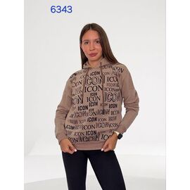Батник жіночий теплий 6343 brown р.42-50 "FSN" недорого оптом від прямого постачальника
