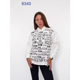 Батник жіночий теплий 6343 white р.42-50 "FSN" недорого оптом від прямого постачальника