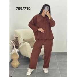 Костюм жіночий 709-710 brown р.52-56 "FSN" недорого оптом від прямого постачальника