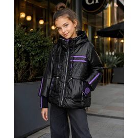 Куртка дитяча демісезонна на дівчинку 211 black р.140-164 "Delfinka" недорого оптом від прямого постачальника