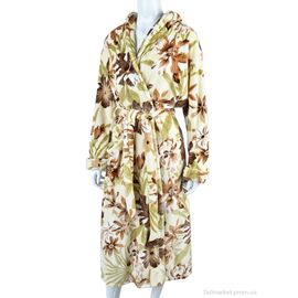 Фотография Халат женский Весна/осень X1 beige (3 шт. р.сетка XL-3XL) "Textile" недорого оптом от прямого поставщика