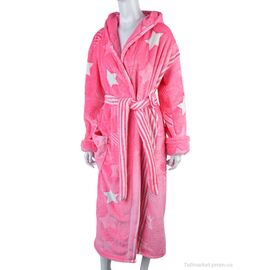 Фотография Халат женский Весна/осень X9 pink (3 шт. р.сетка XL-3XL) "Textile" недорого оптом от прямого поставщика