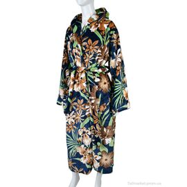 Фотография Халат женский Весна/осень X23 blue (3 шт. р.сетка XL-3XL) "Textile" недорого оптом от прямого поставщика