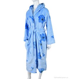 Фотография Халат женский Весна/осень X25 l.blue (3 шт. р.сетка XL-3XL) "Textile" недорого оптом от прямого поставщика