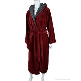 Фотография Халат женский Весна/осень ЖX13 bordo (3 шт. р.сетка XL-3XL) "Textile" недорого оптом от прямого поставщика
