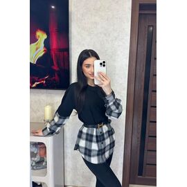 Фотография Рубашка женская 7 black р.42-48 "VALENTINA" недорого оптом от прямого поставщика