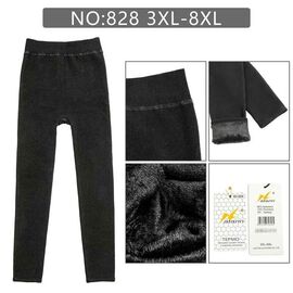 Фотография Лосины женские тёплые G119-828 black р.3XL-8XL "ZERO" недорого оптом от прямого поставщика