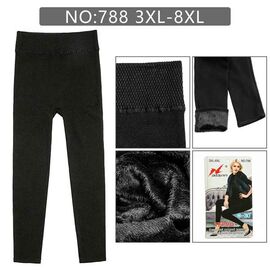 Фотография Лосины женские тёплые G120-788 black р.3XL-8XL "ZERO" недорого оптом от прямого поставщика