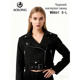 Куртка жіноча демісезонна W8861 black р.S-L "Immei" недорого оптом від прямого постачальника