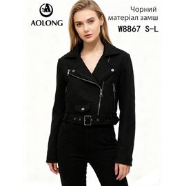 Куртка жіноча демісезонна W8867 black р.S-L "Immei" недорого оптом від прямого постачальника