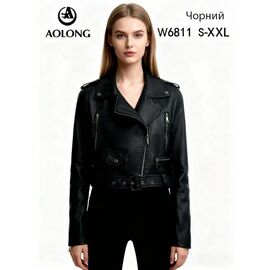 Куртка жіноча демісезонна W6811 black р.S-2XL "Immei" недорого оптом від прямого постачальника