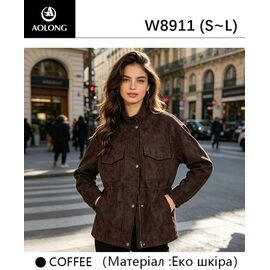 Куртка жіноча демісезонна W8911 brown р.S-L "Immei" недорого оптом від прямого постачальника