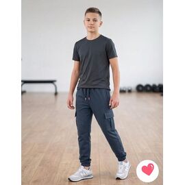 Штани дитячі спортивні на хлопчика 014 grey р.7-16 "MMZ" недорого оптом від прямого постачальника