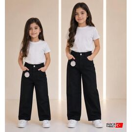 Джинси дитячі на дівчинку 3051 black р.6-10 "MMZ" недорого оптом від прямого постачальника
