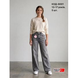 Джинси дитячі на дівчинку 9001 l.grey р.13-17 "MMZ" недорого оптом від прямого постачальника