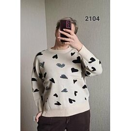Светр жіночий 2104 beige р.50-54 "FSN" недорого оптом від прямого постачальника