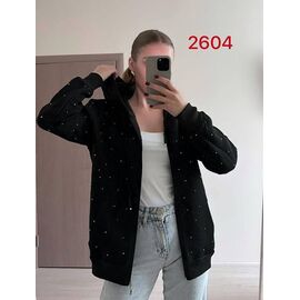 Кофта спортивна жіноча тепла 2604-1 black р.46-52 "FSN" недорого оптом від прямого постачальника
