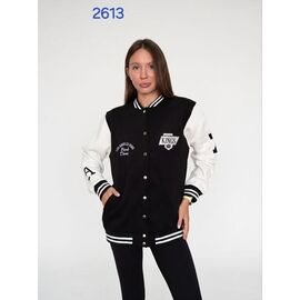 Кофта спортивна жіноча 2613 black-white р.S-XL "FSN" недорого оптом від прямого постачальника