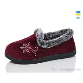 Фотография Тапки женские для дома зима 2202 бордо (6 пар р.37-42) "Lot Shoes" недорого оптом от прямого поставщика