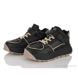Кросівки дитячі модні Весна/осінь KC511 black-khaki (6 пар р.32-37) "Clibee-ShoSho" недорого оптом від прямого постачальника