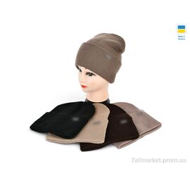 Жіноча шапка Зима KM031-1 подвійна mix (5 шт. р.сітка56-60) "Angelica" недорого оптом від прямого постачальника