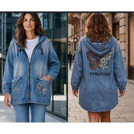 Куртка жіноча демісезонна JL1361 blue р.56-60 "Julia" недорого оптом від прямого постачальника