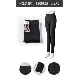 Фотография Лосины женские тёплые C05 black р.48-58 "WHITE" недорого оптом от прямого поставщика