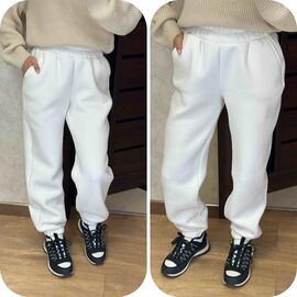 Фотография Штаны спортивные женские тёплые 301 white р.42-56 "VALENTINA" недорого оптом от прямого поставщика