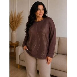 Светр жіночий 25511 brown р.52-56 "Elena&Vika" недорого оптом від прямого постачальника