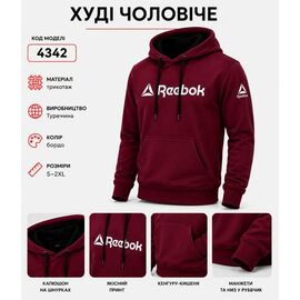 Фотография Худи мужской AZ1235-4342 wine р.2XL-6XL "REMAIN" недорого оптом от прямого поставщика