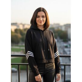 Худі жіноче 0719 black р.44-50 "Katty" недорого оптом від прямого постачальника