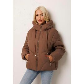 Куртка жіноча зимова 8569 brown р.M-2XL "Katty" недорого оптом від прямого постачальника