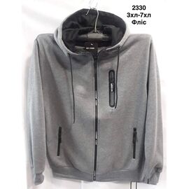 Фотография Кофта спортивная мужская 2330 l.grey р.3XL-7XL "WELL" недорого оптом от прямого поставщика