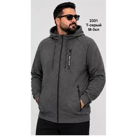 Фотография Кофта спортивная мужская 2331 d.grey р.M-3XL "WELL" недорого оптом от прямого поставщика