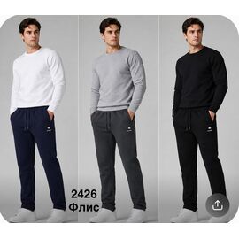Фотография Штаны спортивные мужские утеплённые 2426 black р.48-56 "WELL" недорого оптом от прямого поставщика