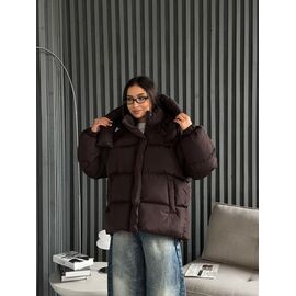 Куртка жіноча зимова 2568 brown р.S-M "QU STYLE" недорого оптом від прямого постачальника