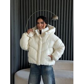 Куртка жіноча зимова 2577 milk р.S-M "QU STYLE" недорого оптом від прямого постачальника