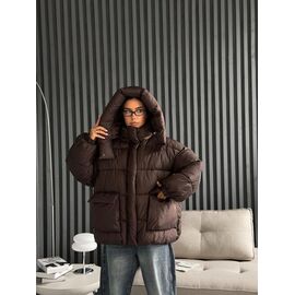 Куртка жіноча зимова 2615 brown р.S-M "QU STYLE" недорого оптом від прямого постачальника