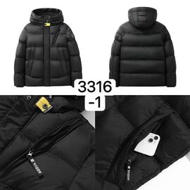 Куртка чоловіча зимова 3316-1 black р.M-3XL "Ale-Ate" недорого оптом від прямого постачальника