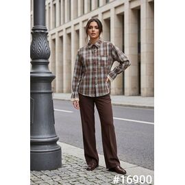 Сорочка жіноча 16900 brown р.44-48 "Kosta" недорого оптом від прямого постачальника