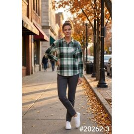 Сорочка жіноча 20262-3 grey-green р.44-48 "Kosta" недорого оптом від прямого постачальника
