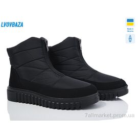 Черевики жіночі стильні Зима Progress 4405 чорний (6 пар р.38-42) "Lvovbaza" недорого оптом від прямого постачальника